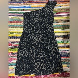 Cheetah Print Sparkly One shoulder Dress